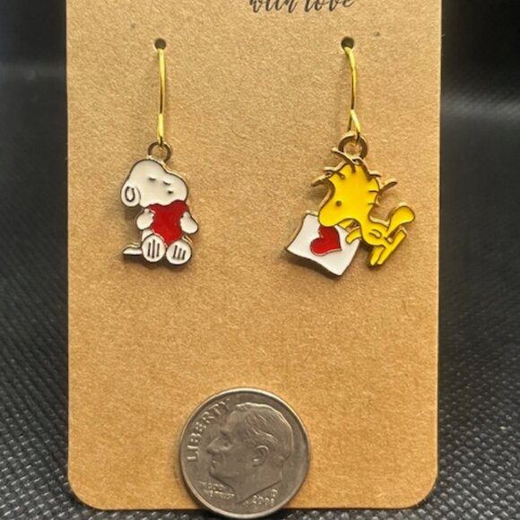 Snoopy and Woodstock Earrings - Picture 3 of 3